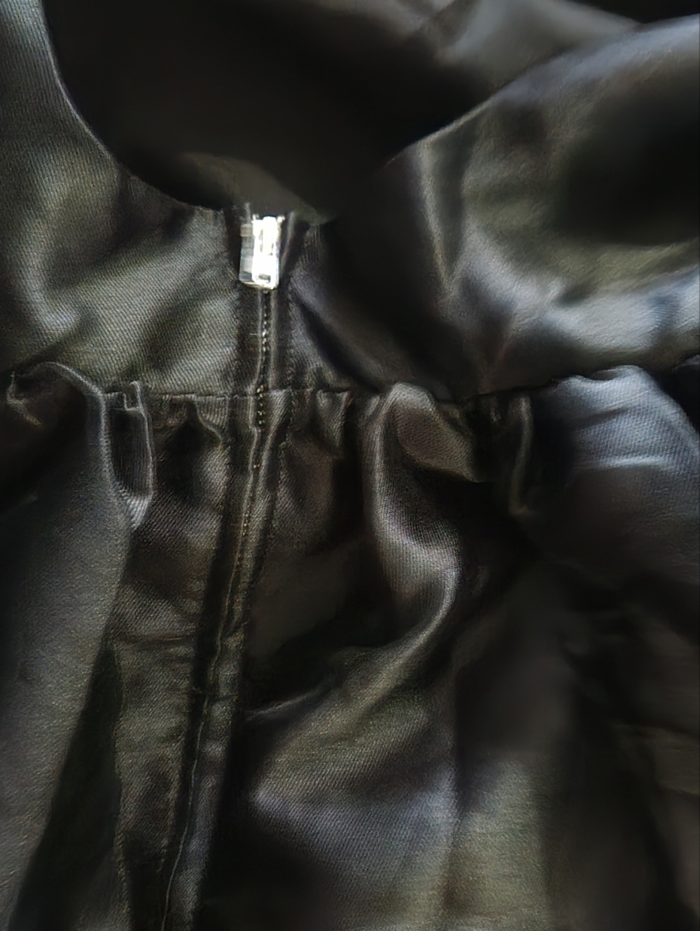San Joy Black Satin Fit-and-Flare Dress - Picture 7 of 7